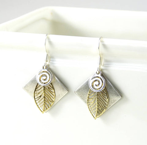 Metal Earrings Gold Leaf - 7 Choices