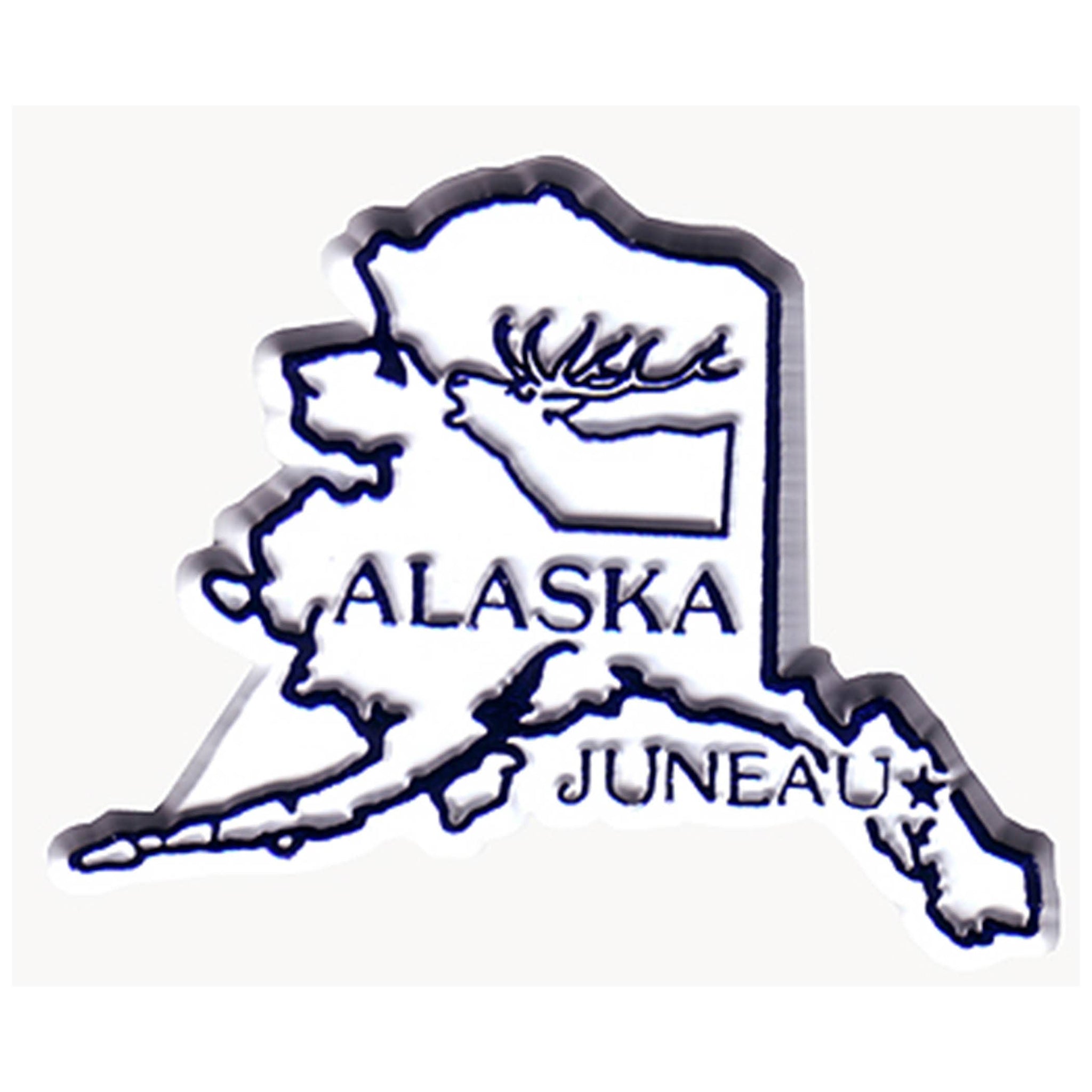 Alaska Magnet 2d 50 State White