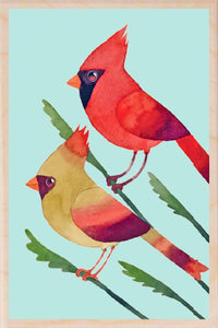 NORTHERN CARDINAL wooden postcard Matt Sewell Birds™