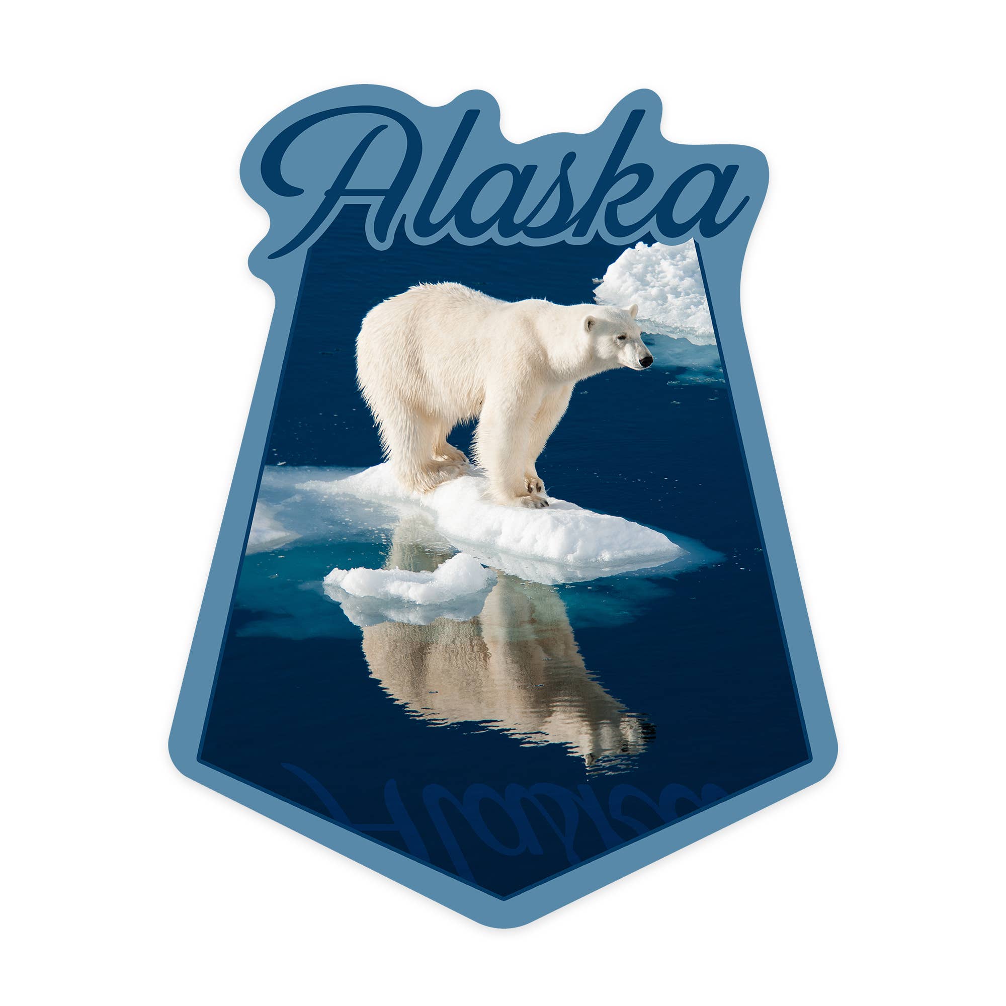 Vinyl Sticker Alaska, Polar Bear and Reflection