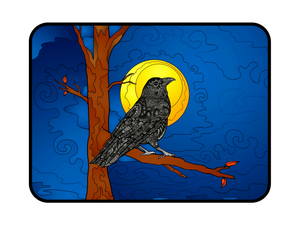 Bird - Raven in Dark Sky