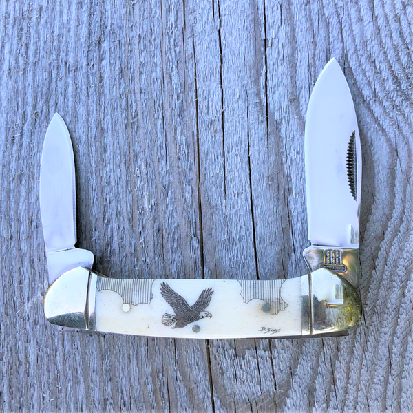 SCRIMSHAW CANOE FOLDING KNIFE - LARGE