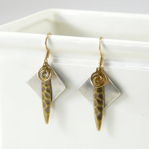 Metal Earrings Gold Leaf - 7 Choices