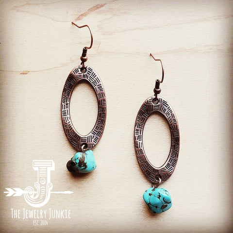 Blue Turquoise Drop Earrings 204k