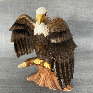 Hand-Painted Porcelain American Bald Eagle Figurine