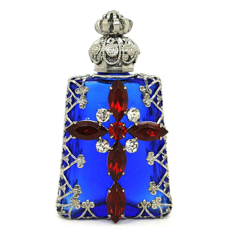 Czech Decorative Christian Cross Perfume Oil Bottle