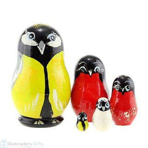 BIRDS Nesting Dolls Set, 5 Pcs/4"