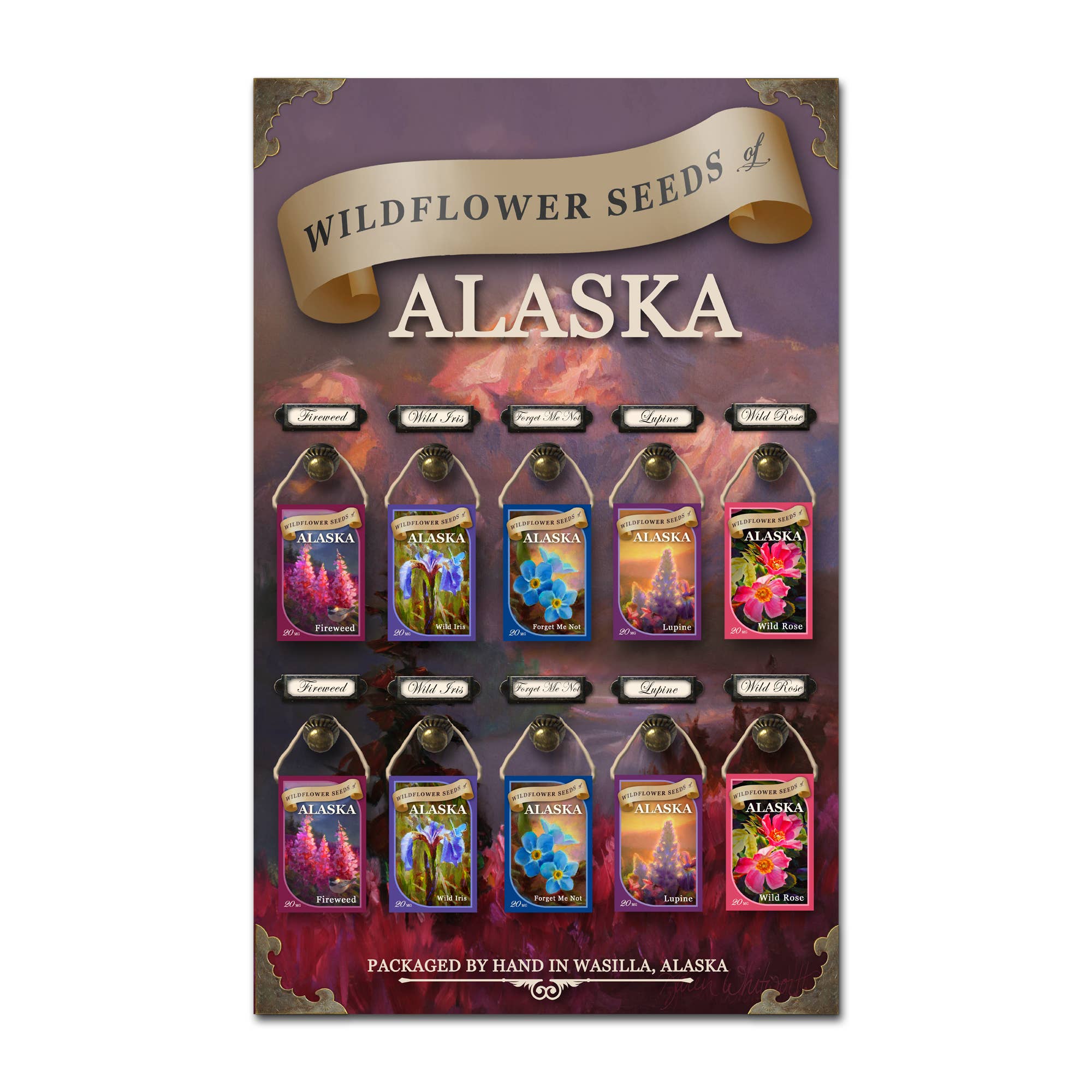 Alaskan Wildflower Seed Packets Display