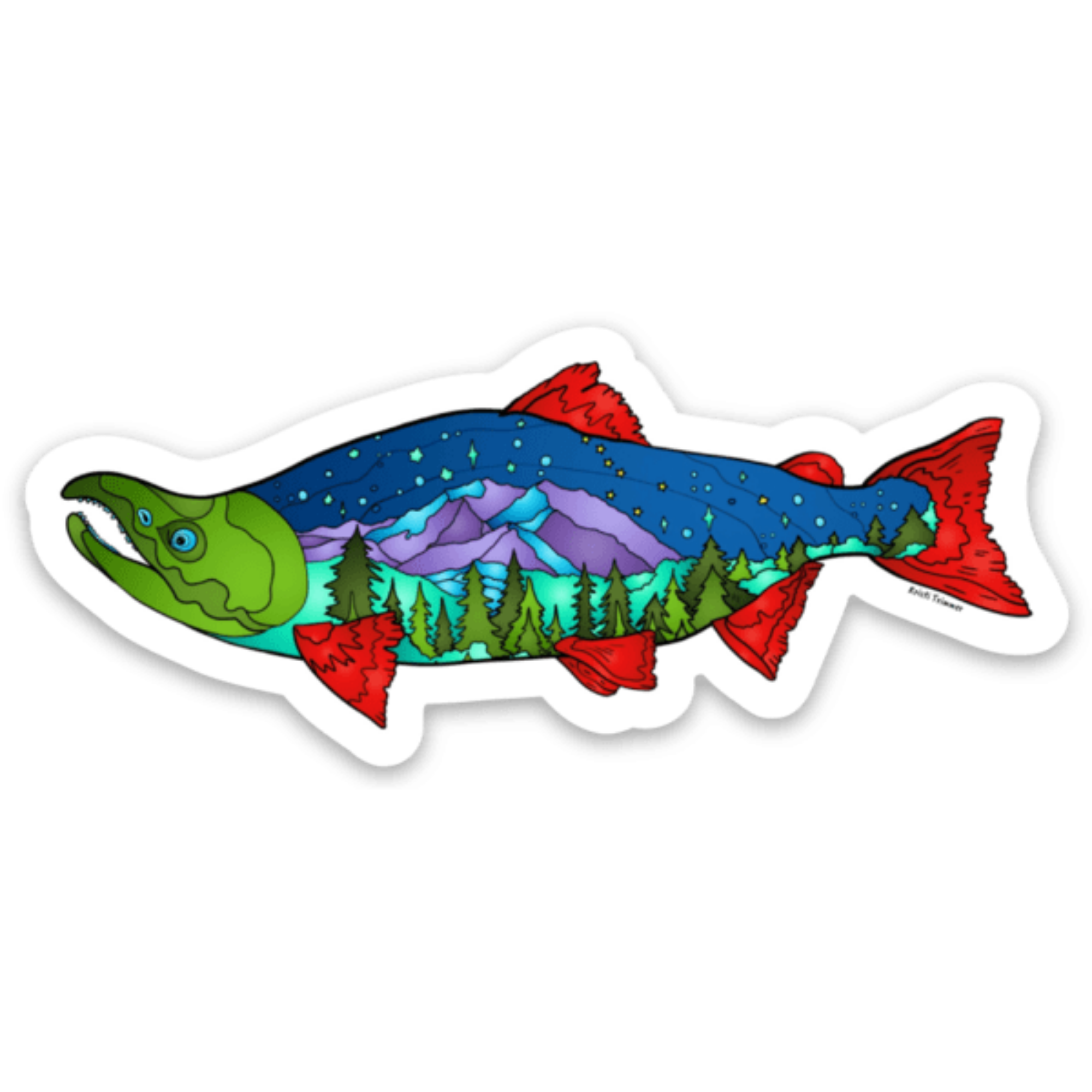 Fish - Sockeye Salmon Stickers & Magnets