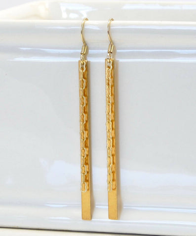 Metal Earrings Gold Loop Chain - 7 Choices