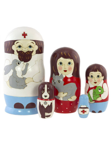 Doctor/Veterinarian Nesting Dolls Set of 5 pcs, 6"