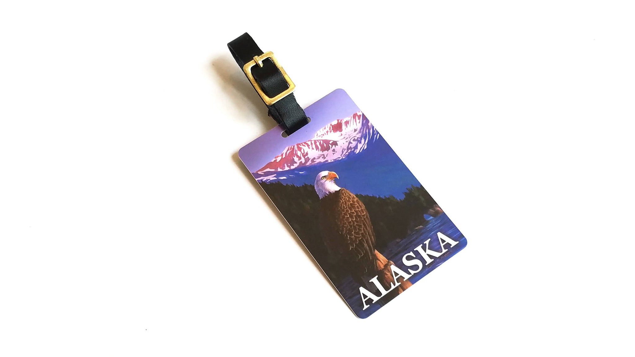 Bald Eagle Alaska Luggage Tags with Coastal Landscape