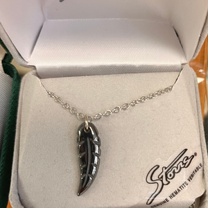 Hematite Feather Sterling Silver Necklace