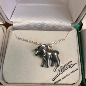 Hematite Moose Sterling Silver Necklace