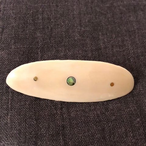 Fossilized Ivory Barrette with Abalone