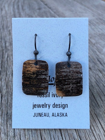 FOSSIL MAMMOTH IVORY EARRINGS BY JIM HOPKINS