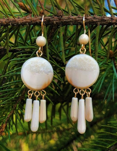 Fossil Walrus Ivory Earrings