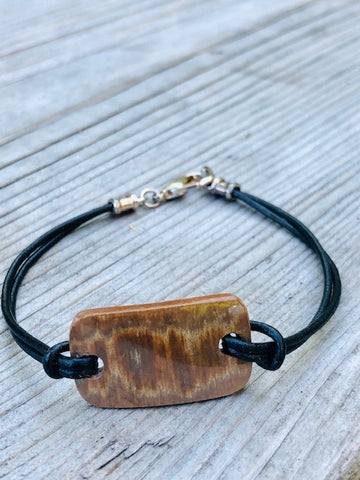 MAMMOTH IVORY DOUBLE LEATHER CORD BRACELET