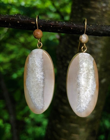 FOSSIL WALRUS IVORY EARRINGS